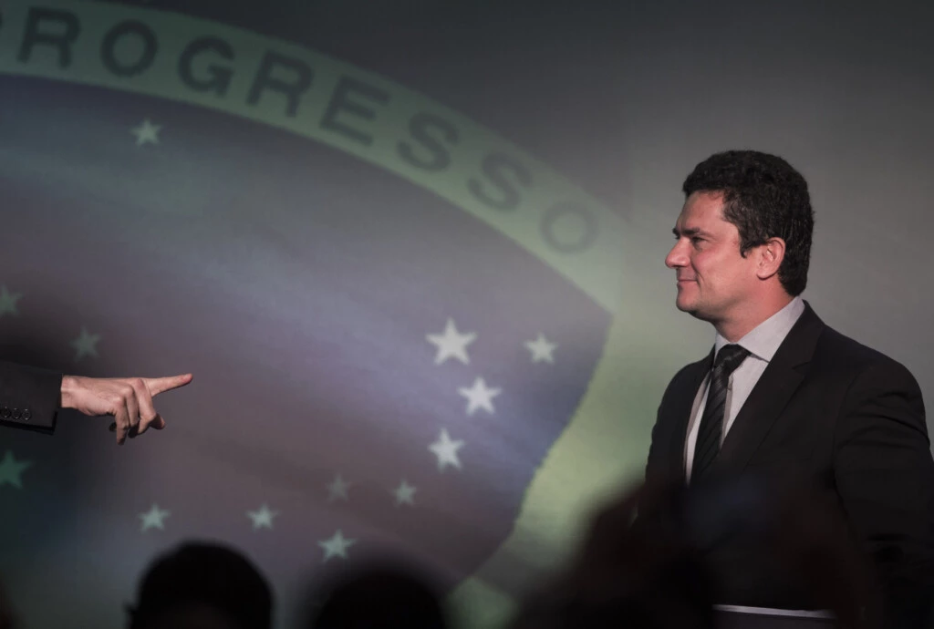 O juiz federal e futuro ministro da Justiça Sérgio Moro em palestra sobre a autonomia das instituições brasileiras na 4ª edição do Fórum Mitos & Fatos, promovido pela rádio Jovem Pan, em São Paulo.