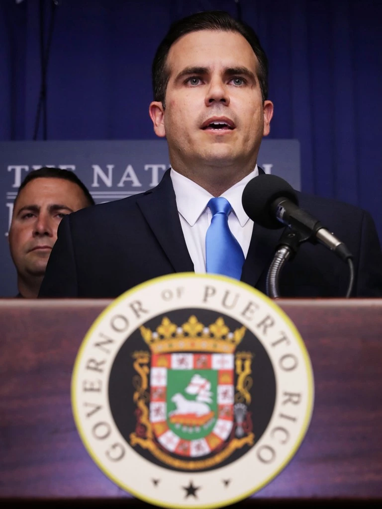O ex-governador de Porto Rico Ricardo Rosselló fala durante uma coletiva de imprensa em Washington, DC, em 15 de junho de 2017. Foto: Chip Somodevilla/Getty Images'