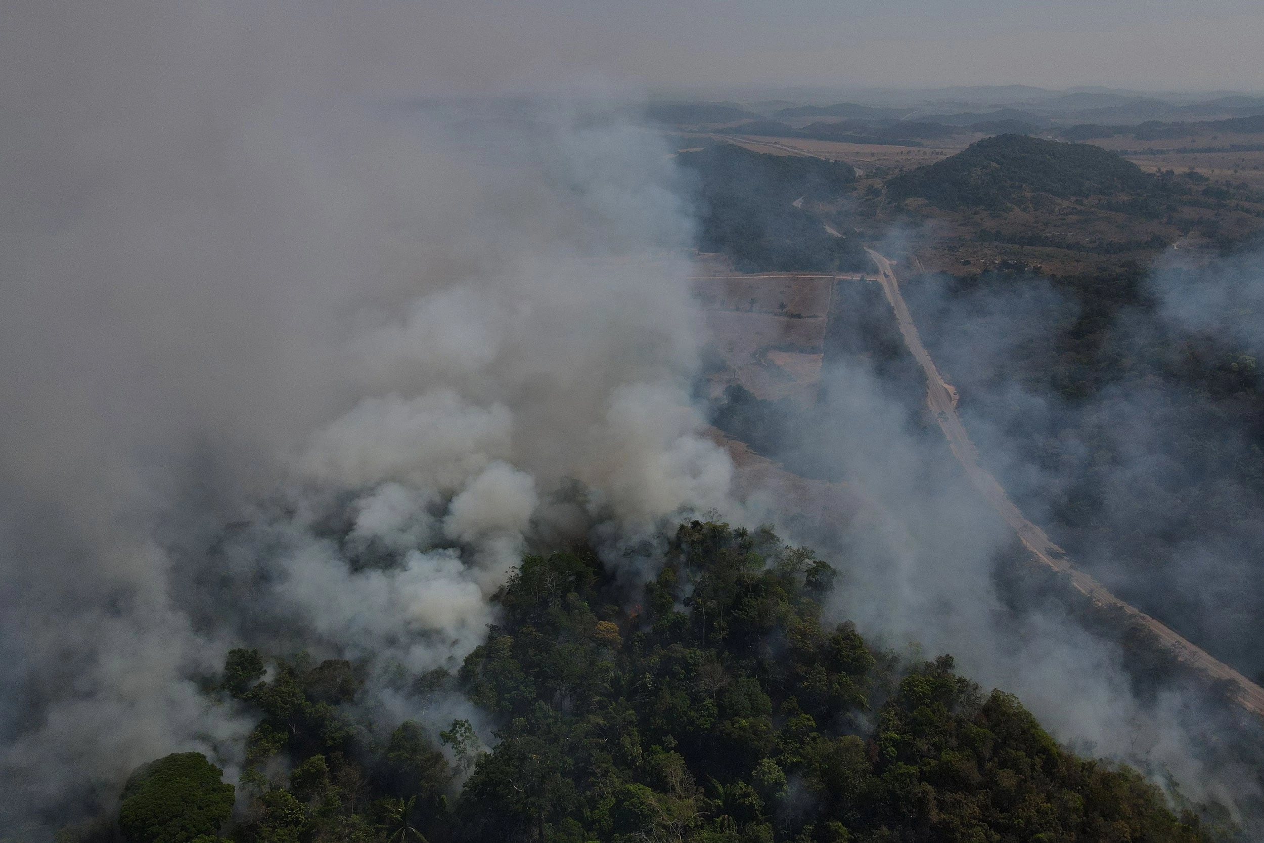 Queimada em area de floresta proximo a rodovia BR 163 na regiao de Novo Progresso, Pará. 13 de agosto de 2022. Foto: Bruno Kelly