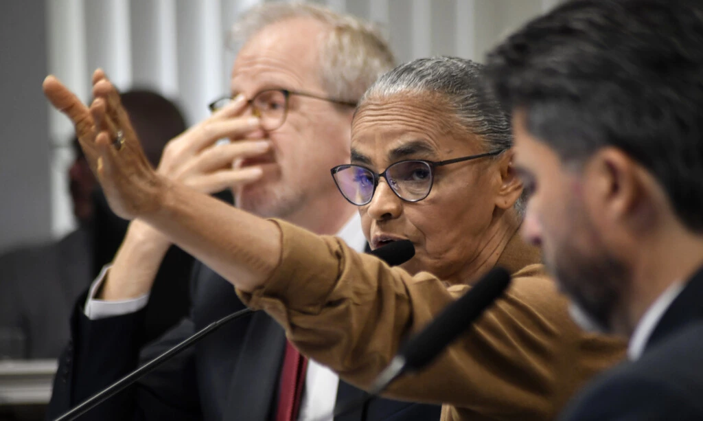 Sessão no Senado Federal, durante a Comissão de Serviços de Infraestrutura, com a participação da Ministra Marina Silva. (Foto: Andre Violatti/Ato Press/Folhapress)