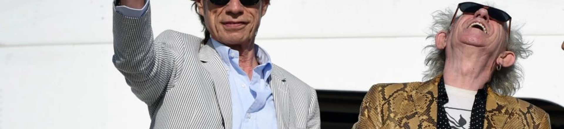 British The Rolling Stones' Mick Jagger waves next to Keith Richards upon arrival in Montevideo on February 15, 2016, on the eve of their presentation within the America Latina Ole Tour. AFP PHOTO / PABLO PORCIUNCULA / AFP / PABLO PORCIUNCULA (Photo credit should read PABLO PORCIUNCULA/AFP/Getty Images) British The Rolling Stones' Mick Jagger waves next to Keith Richards upon arrival in Montevideo on February 15, 2016, on the eve of their presentation within the America Latina Ole Tour. AFP PHOTO / PABLO PORCIUNCULA / AFP / PABLO PORCIUNCULA (Photo credit should read PABLO PORCIUNCULA/AFP/Getty Images)