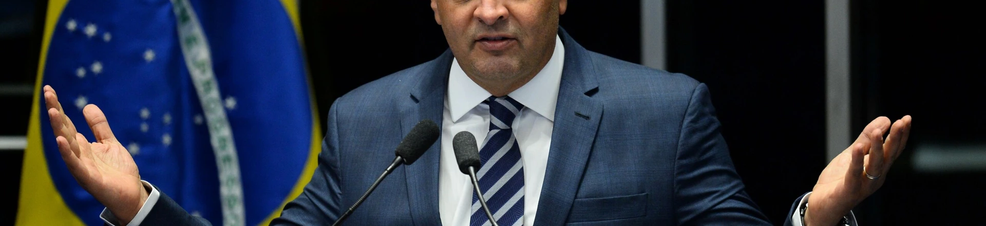 Opposition leader Senator Aecio Neves speaks during the senate impeachment trial of Brazilian suspended President Dilma Rousseff at the National Congress in Brasilia on August 30, 2016.
Brazilian senators engaged in marathon debate Tuesday on the eve of voting on whether to strip Dilma Rousseff of the presidency and end 13 years of leftist rule in Latin America's biggest country. / AFP / ANDRESSA ANHOLETE (Photo credit should read ANDRESSA ANHOLETE/AFP/Getty Images) Opposition leader Senator Aecio Neves speaks during the senate impeachment trial of Brazilian suspended President Dilma Rousseff at the National Congress in Brasilia on August 30, 2016.
Brazilian senators engaged in marathon debate Tuesday on the eve of voting on whether to strip Dilma Rousseff of the presidency and end 13 years of leftist rule in Latin America's biggest country. / AFP / ANDRESSA ANHOLETE (Photo credit should read ANDRESSA ANHOLETE/AFP/Getty Images)