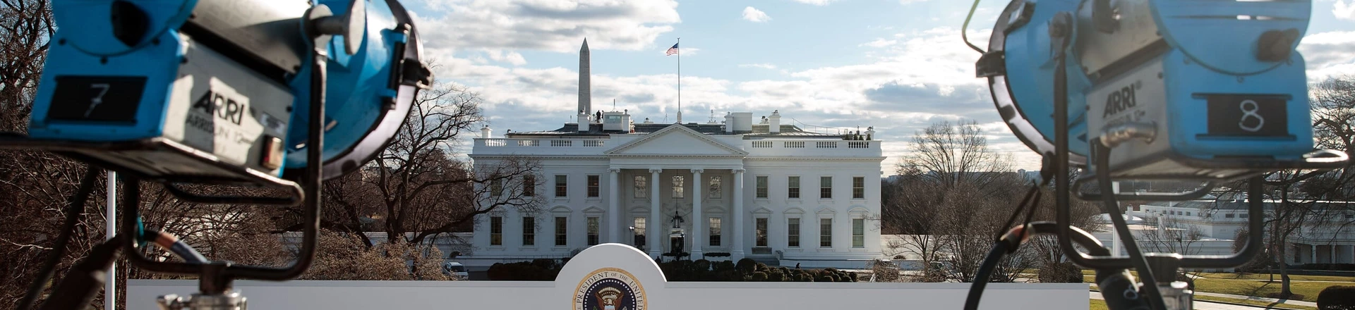 WASHINGTON, DC - JANUARY 18: Television lights are set up across the street from the Presidential Reviewing Stand in front of the White House, January 18, 2017 in Washington. DC. President-elect Donald Trump will be inaugurated as the 45th U.S. President on Friday. (Photo by Drew Angerer/Getty Images) WASHINGTON, DC - JANUARY 18: Television lights are set up across the street from the Presidential Reviewing Stand in front of the White House, January 18, 2017 in Washington. DC. President-elect Donald Trump will be inaugurated as the 45th U.S. President on Friday. (Photo by Drew Angerer/Getty Images)