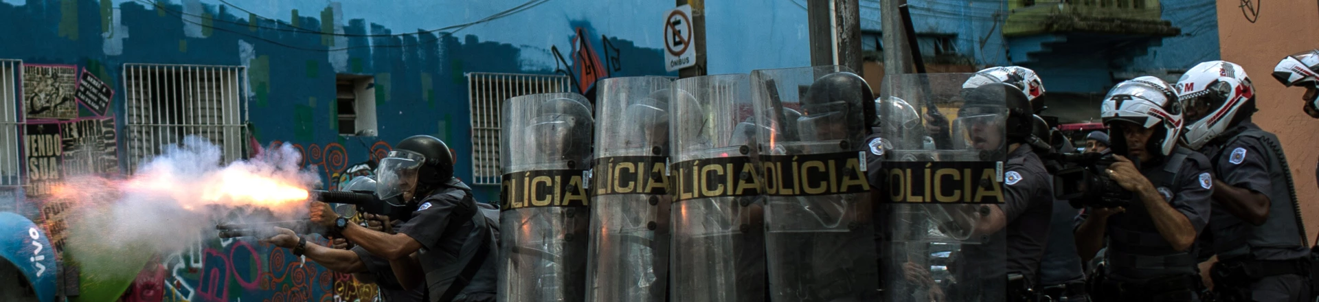 SAO PAULO, BRAZIL - FEBRUARY 23: Military tactical police officers advance on suspected drug users in the region known as "Cracolandia" on February 23, 2017 in Sao Paulo, Brazil. In an area of Brazil where drug abuse and violence has taken over the district, the government has introduced street clearance operations by police to remove the crack users. (Photo by Victor Moriyama/Getty Images) SAO PAULO, BRAZIL - FEBRUARY 23: Military tactical police officers advance on suspected drug users in the region known as "Cracolandia" on February 23, 2017 in Sao Paulo, Brazil. In an area of Brazil where drug abuse and violence has taken over the district, the government has introduced street clearance operations by police to remove the crack users. (Photo by Victor Moriyama/Getty Images)