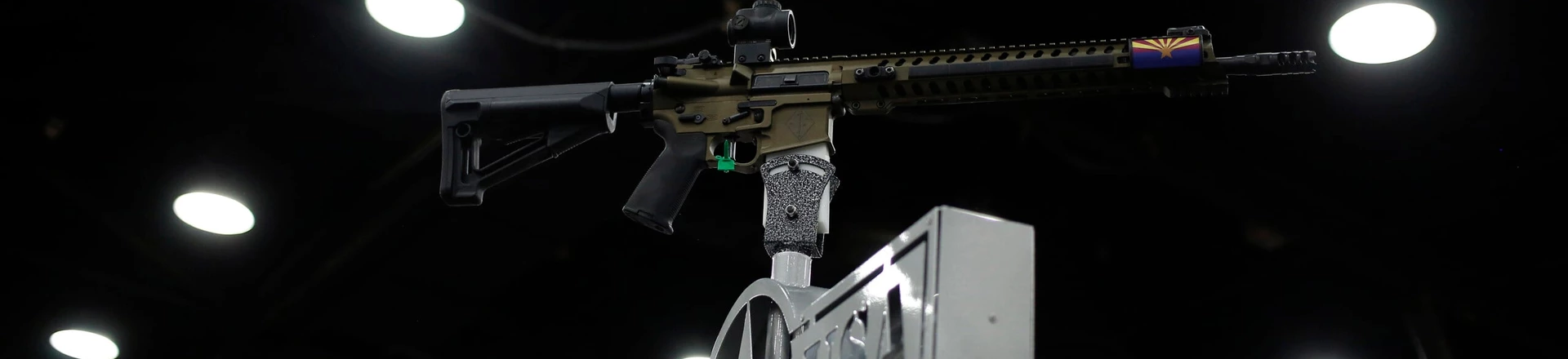 An AR-15 rifle is displayed on top of a booth on the exhibit floor during the National Rifle Association (NRA) annual meeting in Louisville, Kentucky, U.S., on Friday, May 20, 2016. The nation's largest gun lobby, the NRA has been a political force in elections since at least 1994, turning out its supporters for candidates who back expanding access to guns. Photographer: Luke Sharrett/Bloomberg via Getty Images An AR-15 rifle is displayed on top of a booth on the exhibit floor during the National Rifle Association (NRA) annual meeting in Louisville, Kentucky, U.S., on Friday, May 20, 2016. The nation's largest gun lobby, the NRA has been a political force in elections since at least 1994, turning out its supporters for candidates who back expanding access to guns. Photographer: Luke Sharrett/Bloomberg via Getty Images
