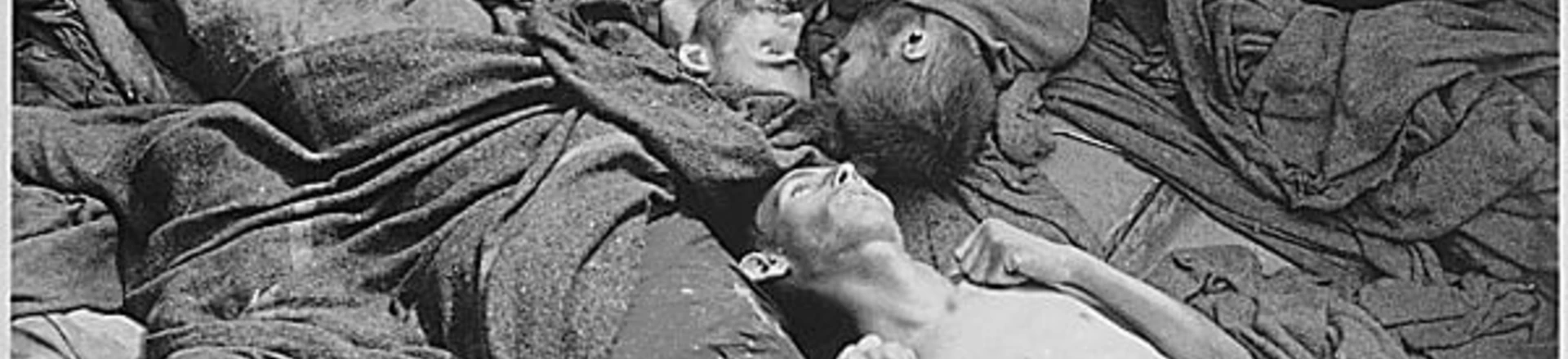 Corpos esfomeados de prisioneiros transportados para o campo de concentração de Dachau que morreram no caminho. Alemanha, 30/04/1945. Corpos esfomeados de prisioneiros transportados para o campo de concentração de Dachau que morreram no caminho. Alemanha, 30/04/1945.