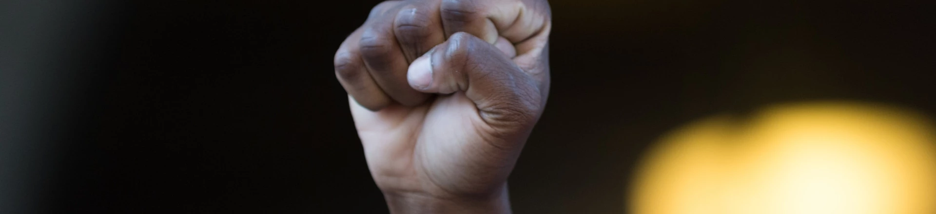 Los Angeles, USA - July 12, 2016 - Black lives matter protestor put their fists in the air as a sign of 'black power' on City Hall following ruling on LAPD fatal shooting of African American female Redel Jones Los Angeles, USA - July 12, 2016 - Black lives matter protestor put their fists in the air as a sign of 'black power' on City Hall following ruling on LAPD fatal shooting of African American female Redel Jones