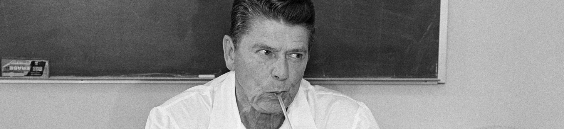 Former Gov. Ronald Reagan, seeking the Republican nominations for president, takes time out for a lunch break during conference with some of his top aides in Los Angeles, July 9, 1980. The governor and his wife Nancy leave Los Angeles for Detroit and the Republican National Convention. (AP Photo/Randy Rasmussen) Former Gov. Ronald Reagan, seeking the Republican nominations for president, takes time out for a lunch break during conference with some of his top aides in Los Angeles, July 9, 1980. The governor and his wife Nancy leave Los Angeles for Detroit and the Republican National Convention. (AP Photo/Randy Rasmussen)