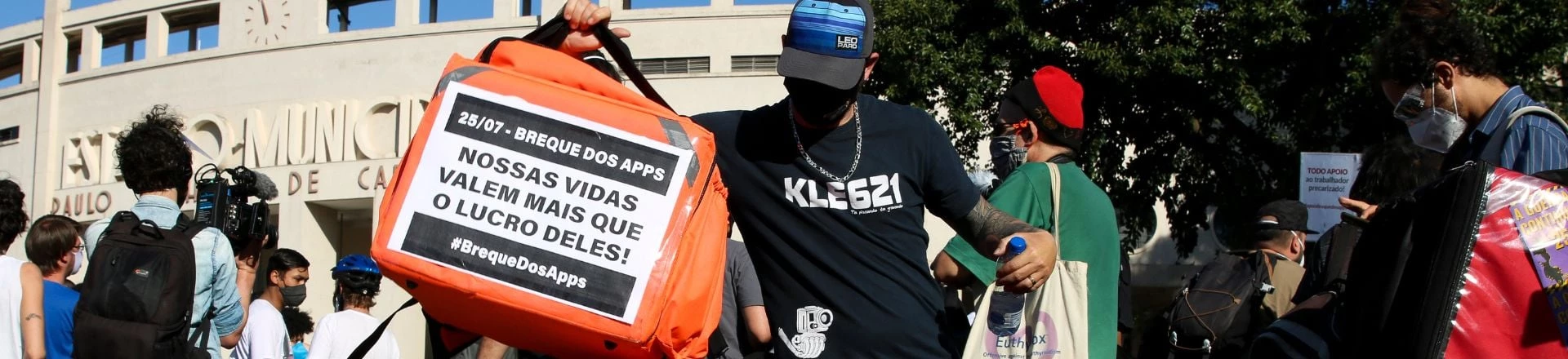 Primeiro Breque dos apps, como ficaram conhecidas as paralisações da categoria, ocorreu em 2020 (Foto: Rovena Rosa/Agência Brasil) Primeiro Breque dos apps, como ficaram conhecidas as paralisações da categoria, ocorreu em 2020 (Foto: Rovena Rosa/Agência Brasil)