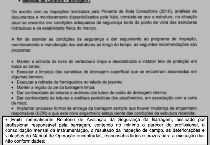 Vale sabia de problemas na barragem e omitiu os riscos em documento público Vale sabia de problemas na barragem e omitiu os riscos em documento público