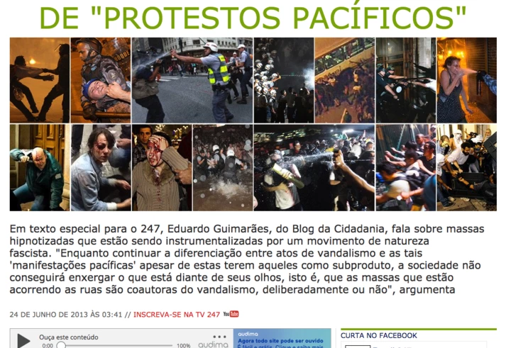 “Lula é responsável, com Dilma, por incrementar o estado policial que se volta contra ele” “Lula é responsável, com Dilma, por incrementar o estado policial que se volta contra ele”