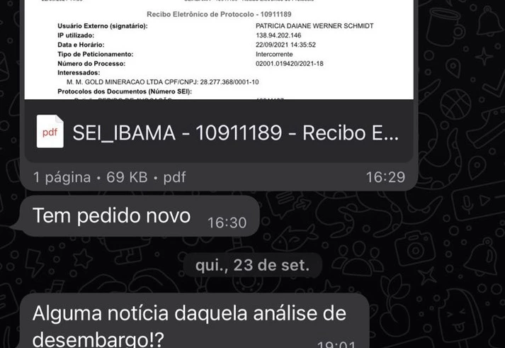 Presidente do Ibama pressionou subalterno para liberar mineradora de ouro embargada